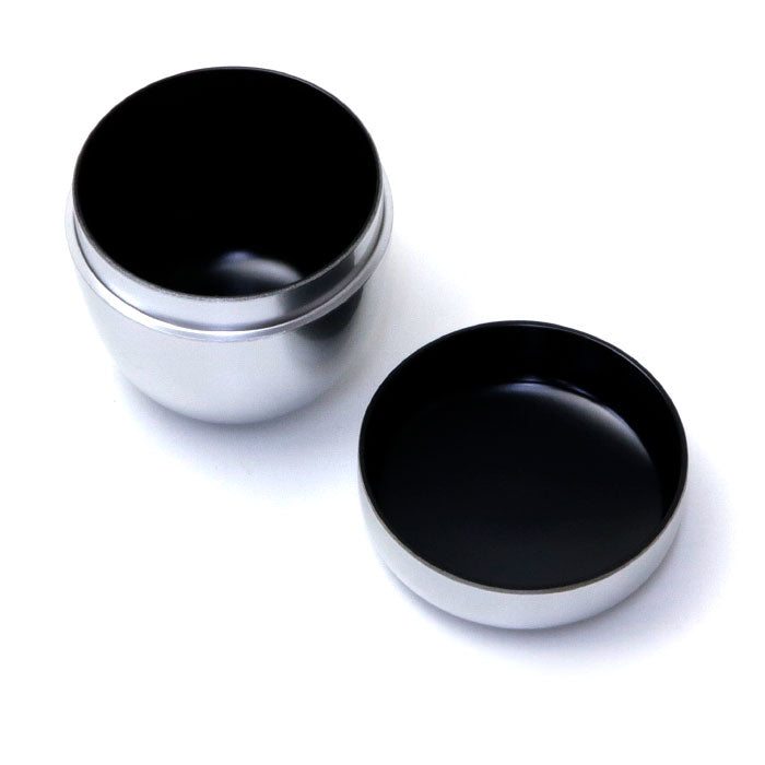 Matcha Tea Caddy Natsume, Silver painting inner black
