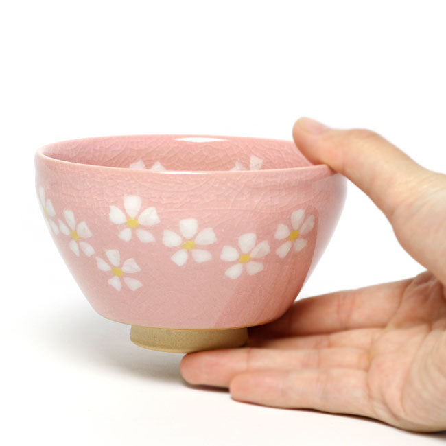 Matcha Bowl Pink Floral | Mino Ware Chawan Made in Japan