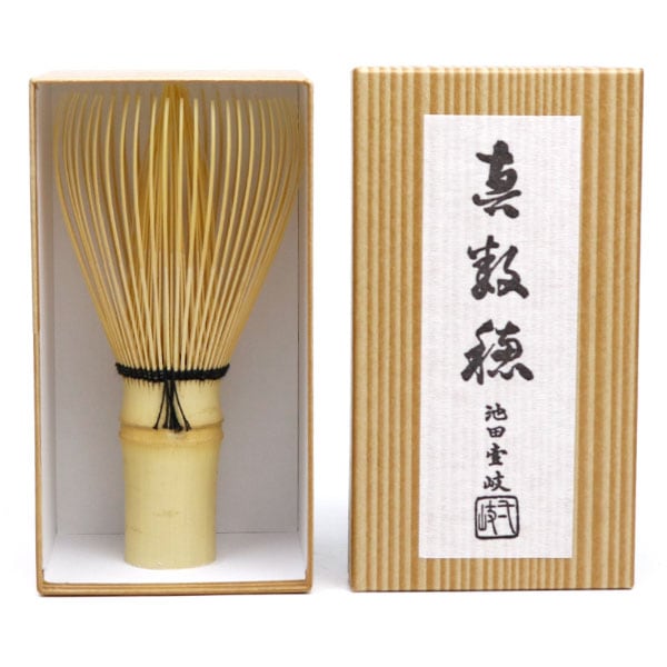 White Bamboo Matcha Whisk Japanese traditional craftsman, Iki Ikeda handmade Chasen made in japan
