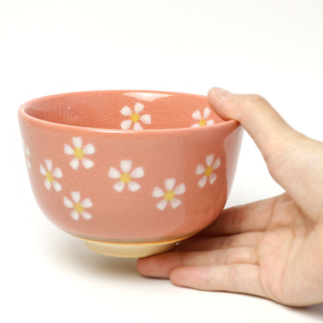 Matcha Bowl Red Floral | Mino Ware Chawan Made in Japan