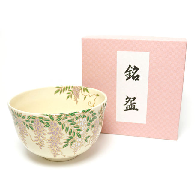 Japanese Matcha Tea Bowl – Wisteria Kyō Ware | Handmade in Japan