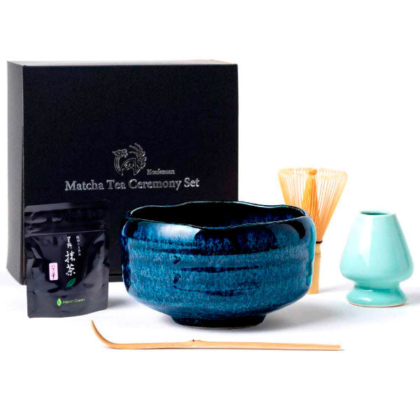 Matcha Tea Ceremony Elementary set 5tools Blue Chawan