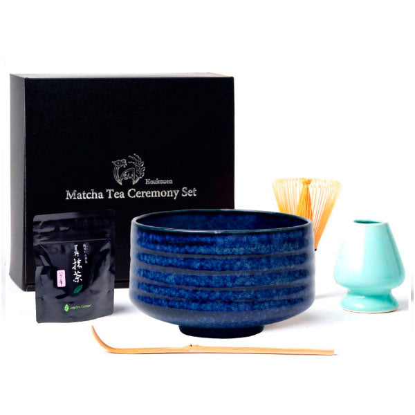 Matcha Tea Ceremony Elementary set 5tools Blue Chawan