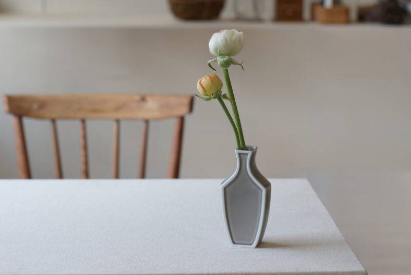 Japanese Ceramic Vase – Matte Gray Flower Vase | Mino Ware Made in Japan
