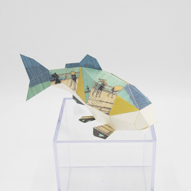 Paper Craft Interior – Ukiyo - e “Sudden Shower over Shin - Ōhashi Bridge” by Utagawa Hiroshige | Made in Japan - MatchaJP