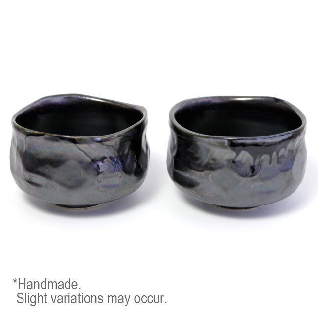 Matcha Bowl Black Pearl | Carved Mino Ware Chawan Made in Japan