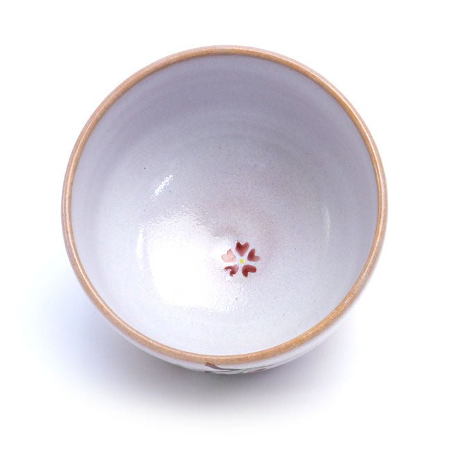 Small - sized Matcha tea bowl Mino ware "Mount Fuji and cherry blossoms" - MatchaJP