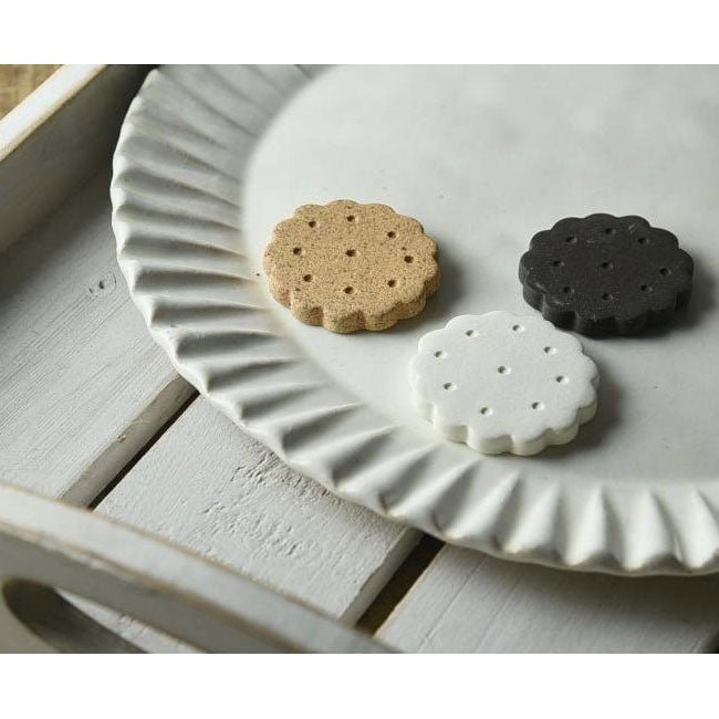 Tea Scoop Stand Pottery Mino ware Biscuits White - MatchaJP