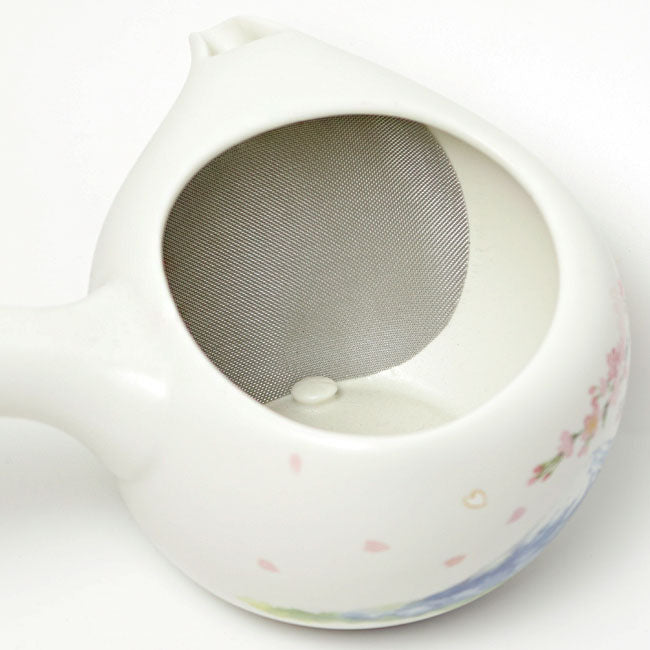 Kyusu Teapot Mt. Fuji & Sakura | Mino Ware Fine Mesh Filter Made in Japan