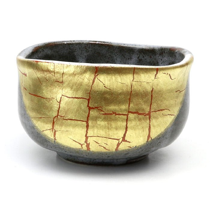Matcha bowl, Kutani ware, Gold leaf - MatchaJP