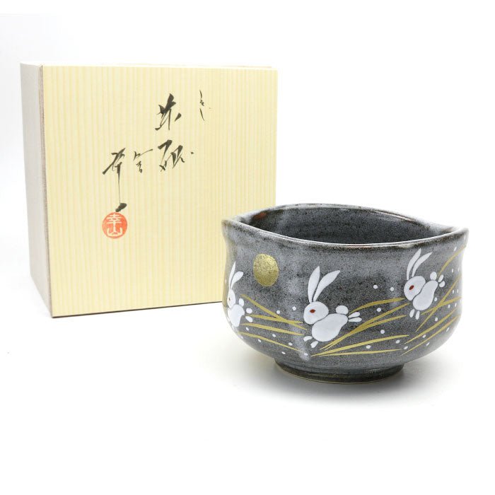 Matcha bowl, Kutani ware, Rabbit - MatchaJP