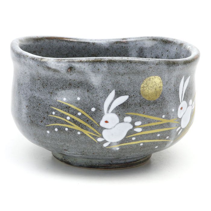 Matcha bowl, Kutani ware, Rabbit - MatchaJP