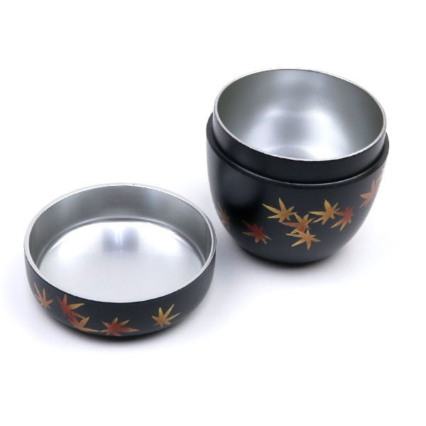 Matcha Tea Caddy Natsume Inner silver Yamanaka lacquer Momiji Makie - MatchaJP