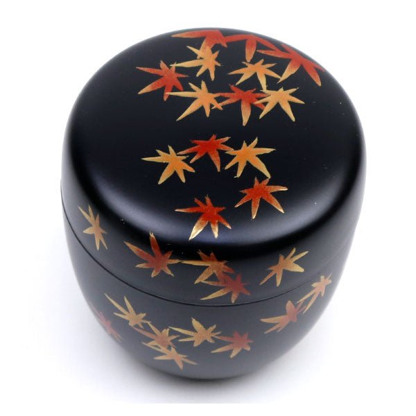 Matcha Tea Caddy Natsume Inner silver Yamanaka lacquer Momiji Makie - MatchaJP
