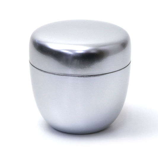 Matcha Tea Caddy Natsume, Silver painting inner black