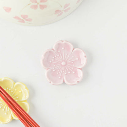 Japanese Chopstick Rest – Sakura Pink | Mino Ware Matcha Scoop Rest Made in Japan