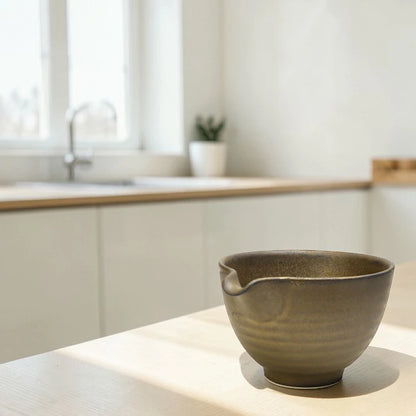 Japanese Matcha Bowl with Spout – Hasami Ware | Perfect for Matcha Latte | Made in Japan