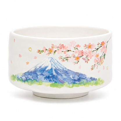 Matcha Bowl Mt. Fuji & Sakura | Mino Ware Chawan Made in Japan