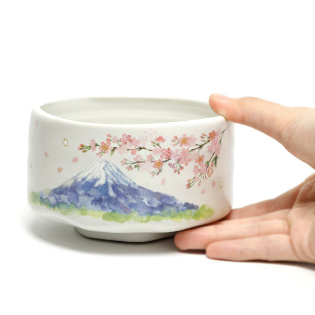 Matcha Bowl Mt. Fuji & Sakura | Mino Ware Chawan Made in Japan