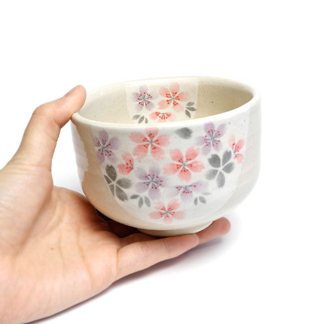 Japanese Matcha Tea Bowl – Cherry Blossom Mino Ware | Handmade in Japan