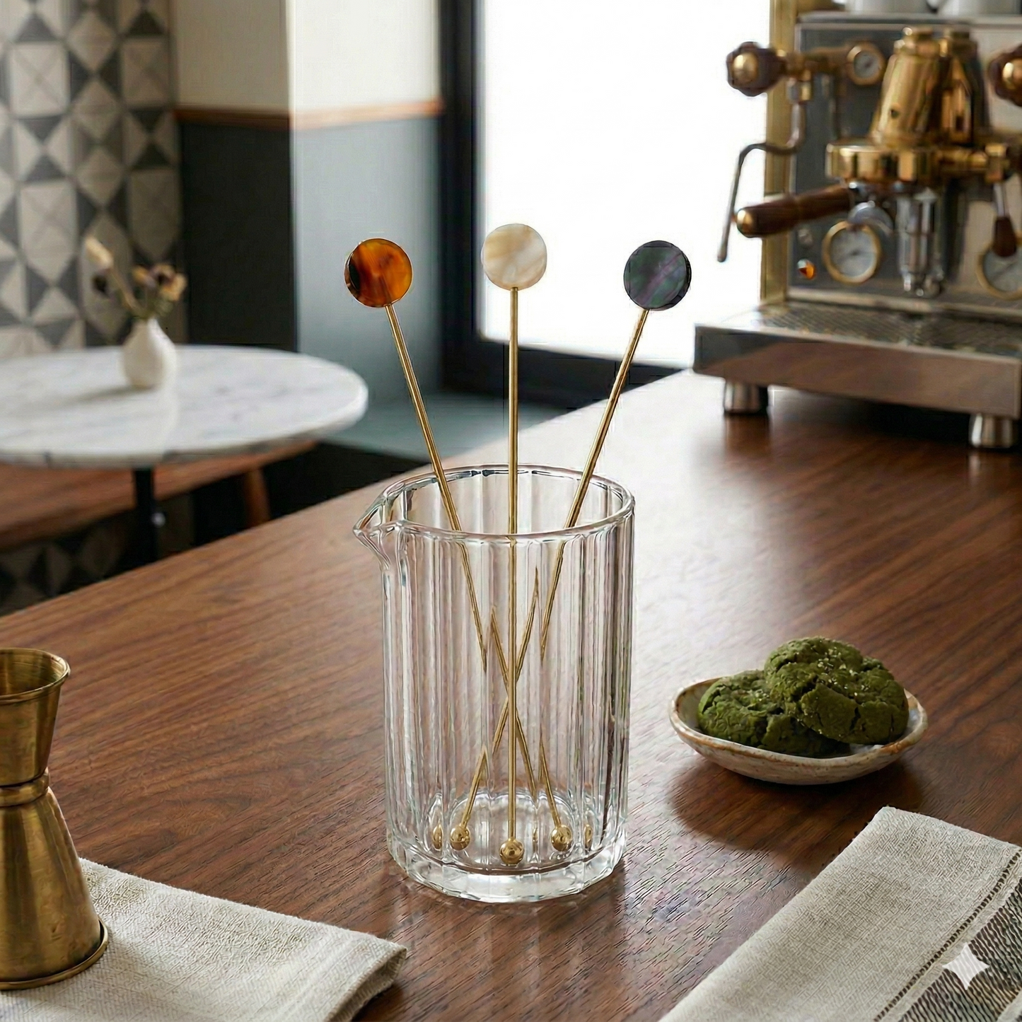 Japanese Tea Spoon – Circle Design White | TAKAKUWA KINZOKU