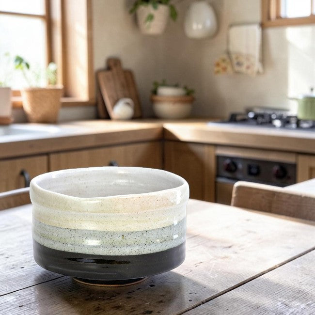 Japanese Matcha Bowl – Black Iridescent Chawan | Mino Ware Made in Japan