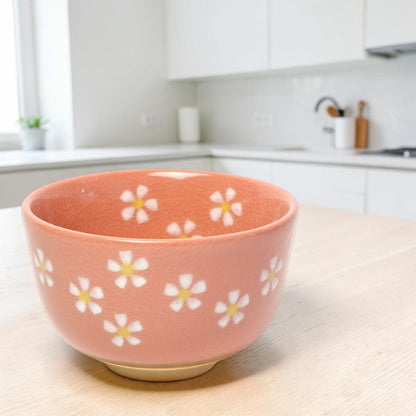 Matcha Bowl Red Floral | Mino Ware Chawan Made in Japan