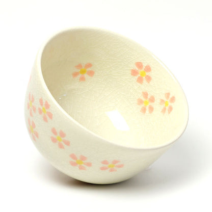 Matcha Bowl White Floral | Mino Ware Chawan Made in Japan