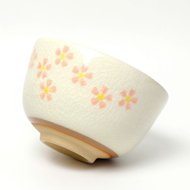 Matcha Bowl White Floral | Mino Ware Chawan Made in Japan