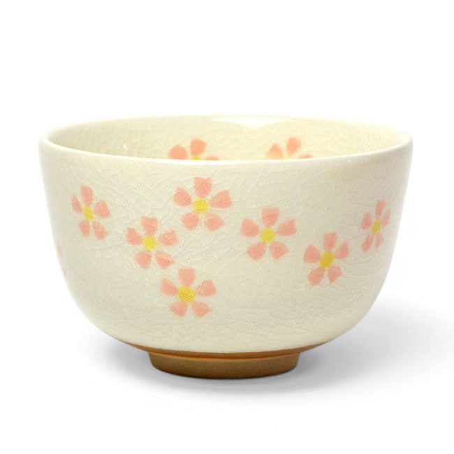 Matcha Bowl White Floral | Mino Ware Chawan Made in Japan