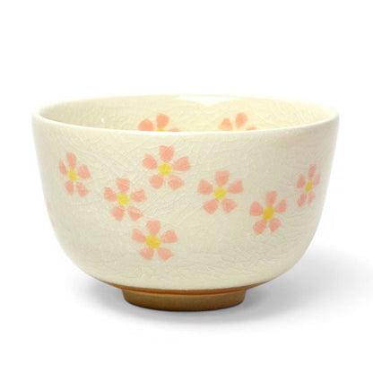 Matcha Bowl White Floral | Mino Ware Chawan Made in Japan