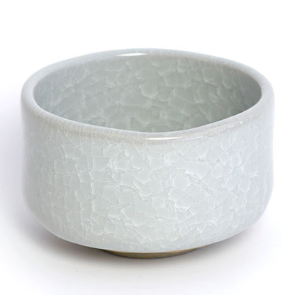 White Craze Matcha Bowl (Chawan) – Japanese Mino Ware Ceramic | Made in Japan