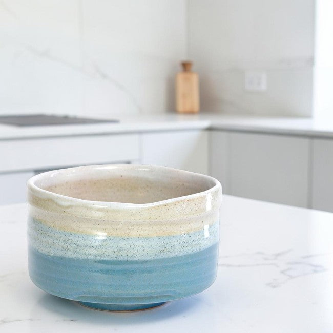 Japanese Matcha Bowl – Skyblue Iridescent Chawan | Mino Ware Made in Japan