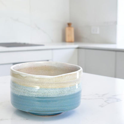 Japanese Matcha Bowl – Skyblue Iridescent Chawan | Mino Ware Made in Japan