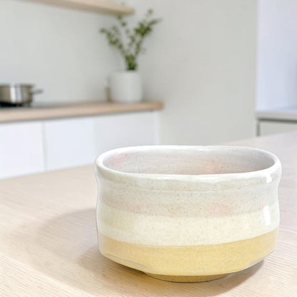 Japanese Matcha Bowl – Yellow Iridescent Chawan | Mino Ware Made in Japan