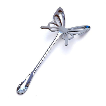 Butterfly Muddler Spoon TAKAKUWA KINZOKU Silver Blue - MatchaJP