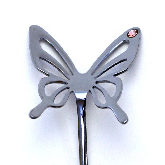 Butterfly Muddler Spoon TAKAKUWA KINZOKU Silver Pink - MatchaJP