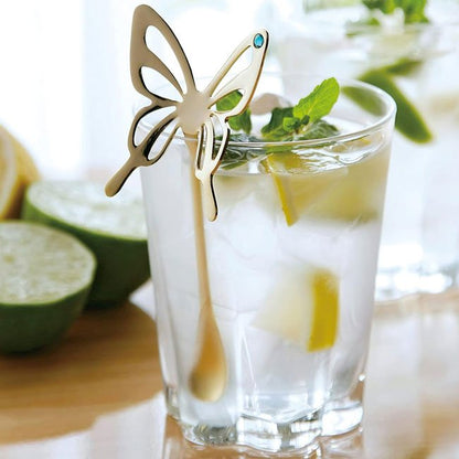 Butterfly Muddler Spoon TAKAKUWA KINZOKU Silver Pink - MatchaJP