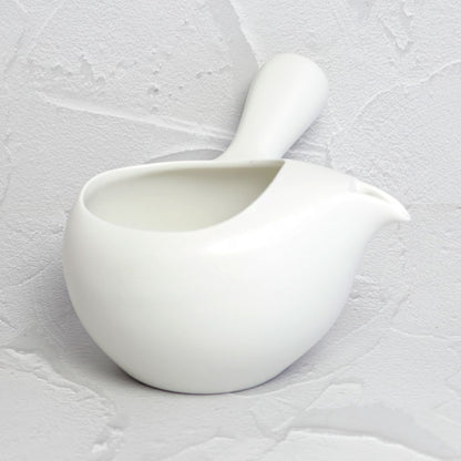 Japanese Kyusu Teapot – White Tokoname Ware with Fine Mesh Filter | Made in Japan