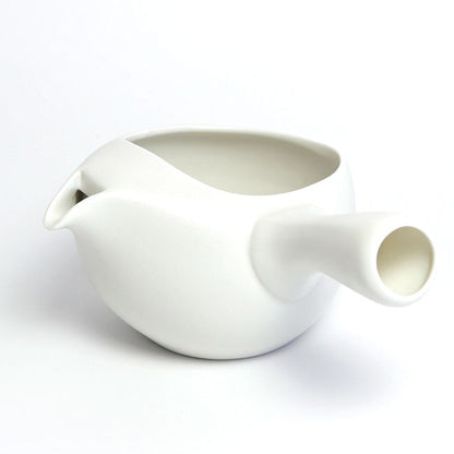 Japanese Kyusu Teapot – White Tokoname Ware with Fine Mesh Filter | Made in Japan