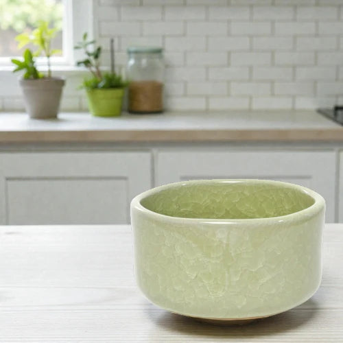 Yellow Craze Matcha Bowl (Chawan) – Japanese Mino Ware Ceramic | Made in Japan