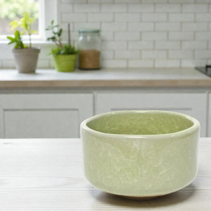 Yellow Craze Matcha Bowl (Chawan) – Japanese Mino Ware Ceramic | Made in Japan