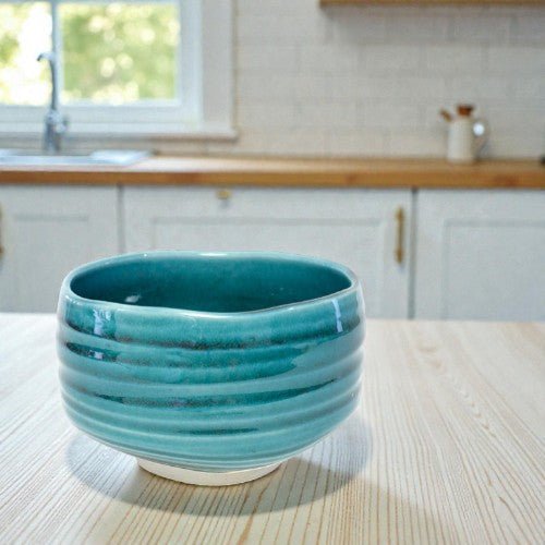 Deep Teal Matcha Bowl (Chawan) – Japanese Mino Ware Ceramic | Made in Japan - MatchaJP