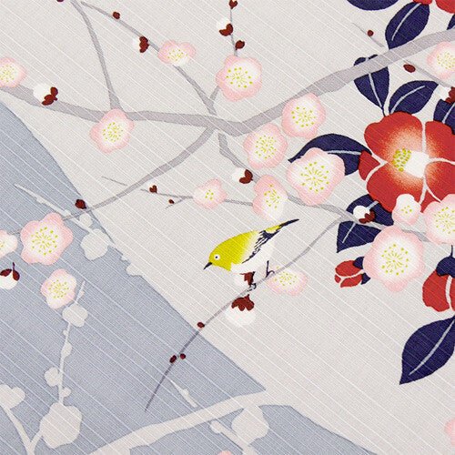 Furoshiki handkerchief 19.7 inches Wind - waiting grass and winter camellia - MatchaJP
