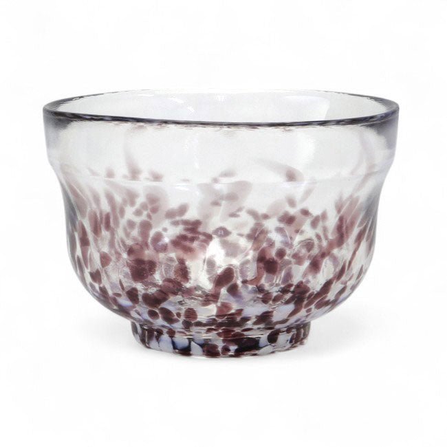 Glass matcha bowl MATSUGAOKA CRAFT "PURPLE" - MatchaJP