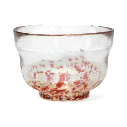 Glass matcha bowl MATSUGAOKA CRAFT "SAKURA" - MatchaJP