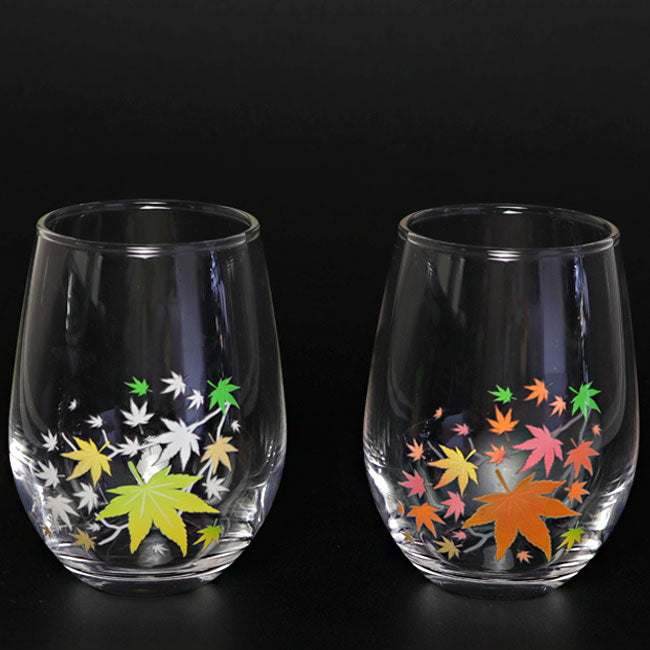Japanese Autumn Leaves Color-Changing Glass – Cold Reactive Tumbler | Made in Japan