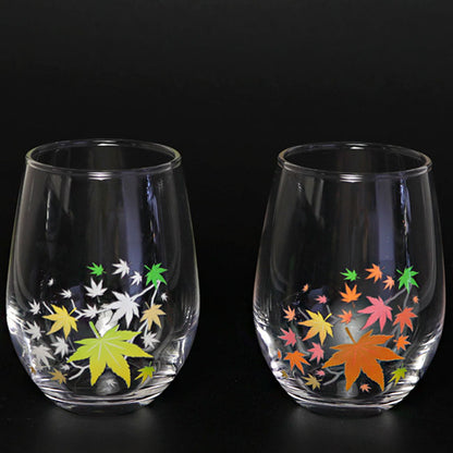Japanese Autumn Leaves Color-Changing Glass – Cold Reactive Tumbler | Made in Japan