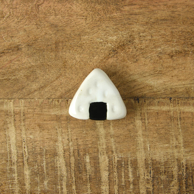 Japanese Chopstick Rest – Onigiri (Rice Ball) Design | Mino Ware Matcha Scoop Rest Made in Japan