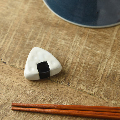 Japanese Chopstick Rest – Onigiri (Rice Ball) Design | Mino Ware Matcha Scoop Rest Made in Japan